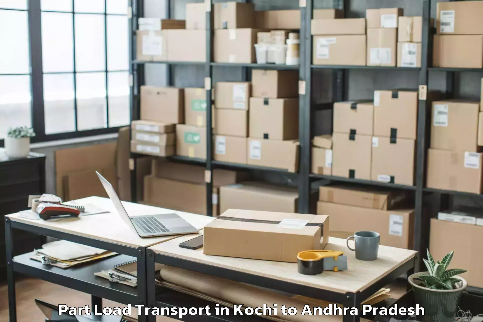 Expert Kochi to Racherla Part Load Transport